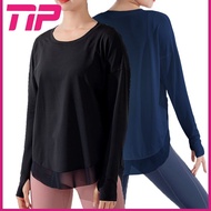Baju Sukan Lengan Panjang Cutting Longgar Cepat Kering Women Yoga Shirt Loose Cut (M-5XL)