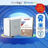 Combo Synology DS223j NAS storage device with 1 Toshiba NAS N300 hard drive - Genuine product