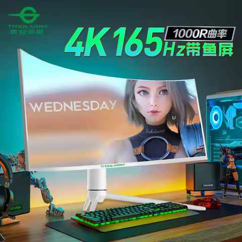 TITAN ARMY 34"4K165HZ HDR400 Curved Immersive Gaming Monitor UltraWide WQHD 3440x1440 FreeSync 1ms 1