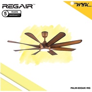 REGAIR PALM 60" DC 8 BALDE CEILING FAN REMOTE CONTROL WITH 3C  LED LIGHT (8F+8R)(16SPEED/OAK)