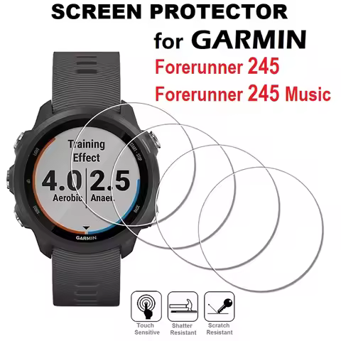 5PCS Smart Watch Screen Protector for Garmin Forerunner 245 Music Tempered Glass Anti-Scratch Protec