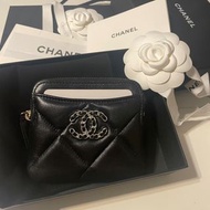 全新 Chanel 19 黑銀豆腐吐司卡包 card wallet holder card purse