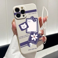 1pc Simple Style Tpu Phone Case With Cartoon Bear Print & Hand Strap, Compatible With Apple Iphone 7