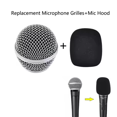 Foam Microphone Mic Cover+Replacement Microphone Grilles for SM58 Beta58A 87A Microphone Replacement