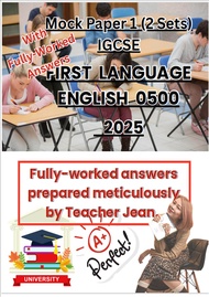 IGCSE English as 1st Language 0500 - Mock Papers 1 & Paper 2 ( Set 1 & Set 2 ) 2025 New Syllabus