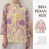 PROMO Atasan Blouse Batik Kerja Wanita Modern Warna Ungu Lilac Jumbo