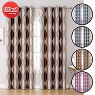 GDeal Ring/Hook & Rod Type Simple Modern Jacquard Flower Printing Curtain Black Silk Shading Curtain