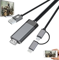 Micro USB /Type C to HDMI 2 in 1 Adapter MHL Video Converter Cable w/Charging Port for A72 A71 A70 A