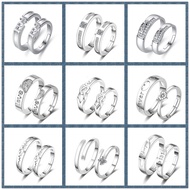Couple Rings Fashion Korean Jewelry Silver 925 Original Sterling Silver Diamond Cincin Perempuan Adjustable Wedding ring