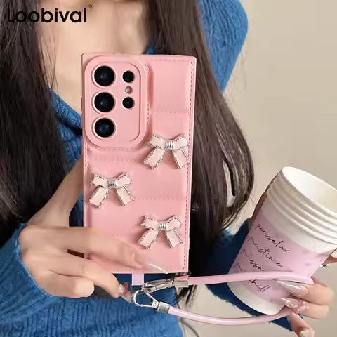 Fashion 3D Bowknot Leather Case For Samsung Galaxy S26 S25 S24 S23 Ultra S22 Plus S26+ S21 FE A26 A3