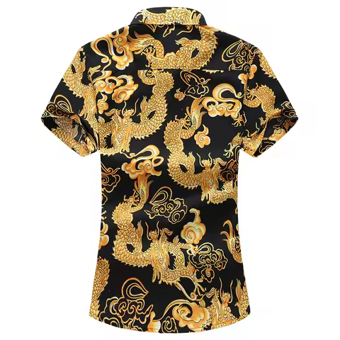 Chinese Style Men Casual Shirt Fashion Slim Mens Dress Shirts Short Sleeve 7XL Summer Comfortable Br