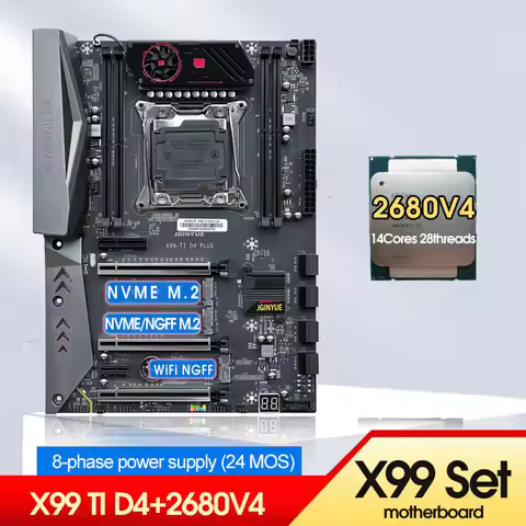 X99 D4 Motherboard LGA 2011-3 Combo KIT with Xeon E5 2680 V4 CPU Support DDR4 RAM NVME NGFF M.2 WIFI