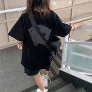 Ready Stock 100% Cotton Oversize Cartoon Pattern T-shirt Women's Korean Style Clothing Summer Curvy 