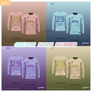 YR Baju Retro Jersey Viral Malaysia Custom Jersey Long Sleeve T Shirt Lengan Panjang Perempuan Plus Size Murah Baju Raya 2023 Unisex T Shirt Lelaki Sports Women Men Clothing