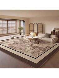 水晶絨地毯1000g/平方米,點狀塑料底,8mm厚古典復古風格客廳地毯,防滑地毯墊適用於臥室