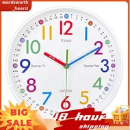 Wall Clock for Kids Silent Colorful Teaching Time Clock for Kids Room, Classroom, School Playroom