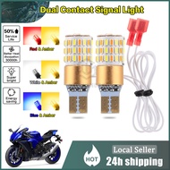 Pair T10 Dual Contact Turn Signal Light Bulbs Parklight Blue/Red/White with Yellow Lights Bulb Lamp