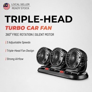 Car USB Fan 360° Dual Cooling Fan Dashboard Air Cooler Kipas Kereta Home Van Truck F410 F4310
