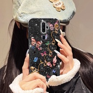 YBD Phone Case For OPPO A9 A5 2020 A8 A31 2020 Colorful Butterfly IMD Sparkling Pink Bracelet Hard B