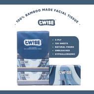 TWISE 100% Bamboo Made Facial Tissue 3-Ply 120 Sheets x 4 Packs