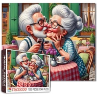 Elderly Couples 1000 Piece Jigsaw Puzzle Grandpa Kisses Grandma Jigsaw Puzzles for Adults  Forever L