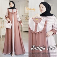 Memoth Boutique Gamis Terbaru 2021 Balqis Set / 2 in 1 Gamis + Outher Busui Friendly dan Wudhu Frien