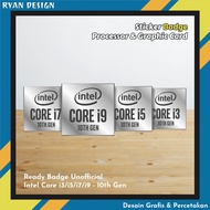 Sticker Logo Intel Core i3 i5 i7 i9 Gen 10 Sticker Badge Processor