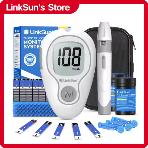 G-425-3 LinkSun Blood Glucose Meter Glucometer Complete Kit Diabetes Accessories Finger Blood Digita
