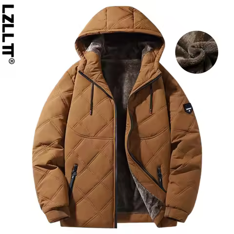 Winter Man Fleece Outdoor Casual Jacket Man Hooded Outwear Warm Jacket Man Multi Pocket Thicken Jack