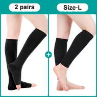 Cofoe 2คู่ถุงน่องรัดเส้นเลือดขอด ถุงน่องป้องกันเส้นเลือดขอด+ น่อง Leggings ระดับ2ยืดหยุ่นเส้นเลือดขอดหลอดเลือดดำถุงเท้า23-32 MmHg ความดันด้านล่างเข่าเปิดนิ้วเท้า Leggings ถุงน่องสำหรับผู้ชายผู้หญิงป้องกันเส้นเลือดขอด ถุงน่องรัดขา