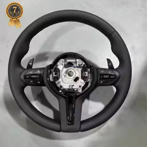 Full Leather For BMW F20 F30 F87 M3 M5 F10 F45 F15 F48 Black Chrome M Sport Style Wheel Leather Stee