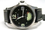 (台灣未發售) 二手品項佳 🇨🇭 瑞士原裝製造 GLYCINE 冠星 特別版 黑面 動力儲存顯示 鏤空機械錶