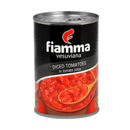 ไฟมมา มะเขือเทศหั่นเต๋าในน้ำมะเขือเทศ 400 กรัม - Diced Tomatoes 400g Fiamma brand