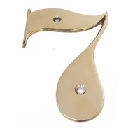 4" Classic Road Numbers Villa Business Shop Brass / Brass Number No. 7