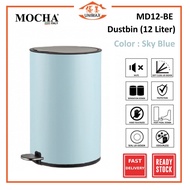 Mocha Pedal Trash Can Automatic Open Foot Step Stainless Steel Soft Closed 12L Dustbin (MD12-BE)- Bl