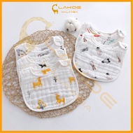 lakoe 8-Layer Baby Bibs U-shaped Bib Newbron Cotton Saliva Towel Kids Feeding Bib Infant Flower Cott
