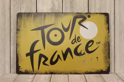 Tin Metal Sign Flag Logo Vintage Look Bike Race Racing Cycling