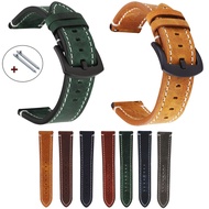 ♕❆ Handmade Genuine Leather Watch Band 18mm 19mm 20mm 21mm 22mm 24mm Retro Cowhide Watch Strap Bracelet Universal Watchbands