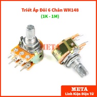Double 6-Pin Potentiometer, 6-Pin Potentiometer, WH148 2K 10K 50K 200K 1M (Volume Potentiometer, Vol