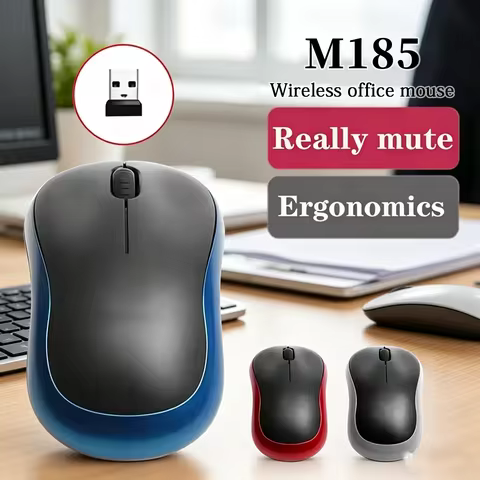 New M185 Mini Wireless Mouse Comfortable Portable Mouse Mice 1000DPI Ergonomic Mouse 2.4GHz with USB