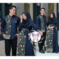 Baju Couple Batik Pesta Couple Sabita Navy Couple Sat Di