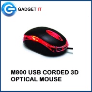 M800 USB CORDED 3D OPTICAL MOUSE 800 DPI ( M 800, 800 )