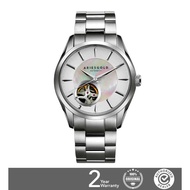 ARIES GOLD  Inspira L9023 S-W Sapphire Glass Stainless Steel Case Open Heart Automatic Watch