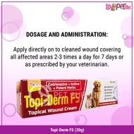 2024 LKJ-Papi Topi-Derm FS Topical Wound Cream Cotrimazine + Iodine + Potent Herbs For Pets 20g