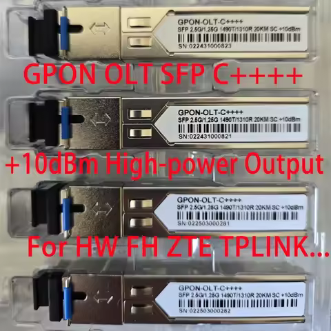 1PCS +10dBm GBIC GPON SFP OLT SFP Transceiver C++++ 20km SC Connector 2.5G/1.25G Pon Module