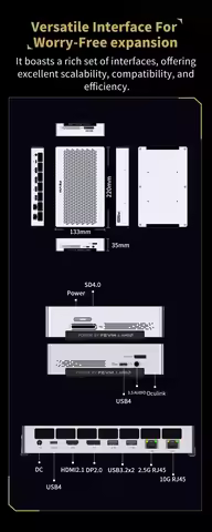 Ryzen AI MAX+ 395 Mini PC 128GB LPDDR5x 8000MHz RAM M.2 PCIe 4.0 WiFi 7 OCuLink AI Workstation Deskt