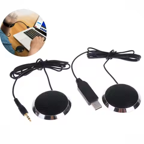 【C】3.5mm/USB Condenser Microphone Omnidirectional Desktop Conference Mic For Laptop PC Computer Gami