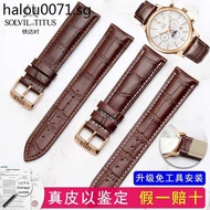 Suitable for Titus Titus Cowhide Watch Strap Pin Buckle Leather Bracelet Heavenly Long Series Genuine Leather Strap Accessories 20
