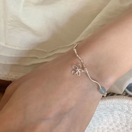 Suzyacc kr blue flower Elastic Rope Simple Niche High-End Bracelet All-Match Classy Hand Accessories