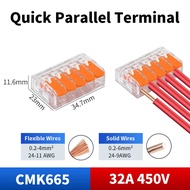 5Ports Electrical Compact Splicing Household Connectors CMK66 1 in 1 out Quick Parallel Terminal Wid